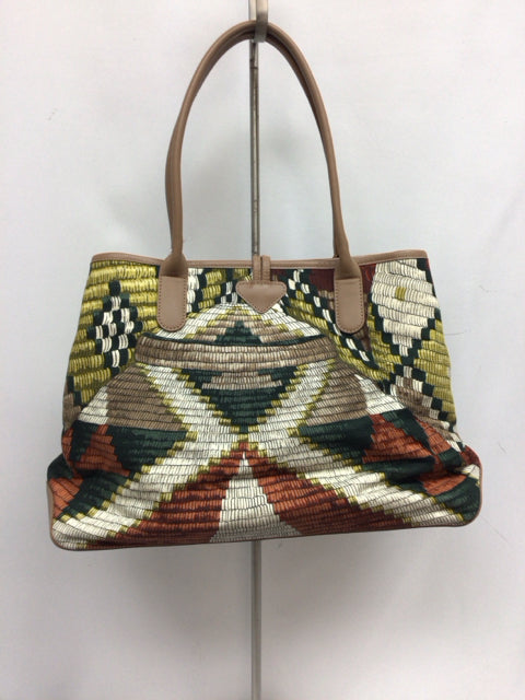 Longchamp Tan Print Designer Handbag
