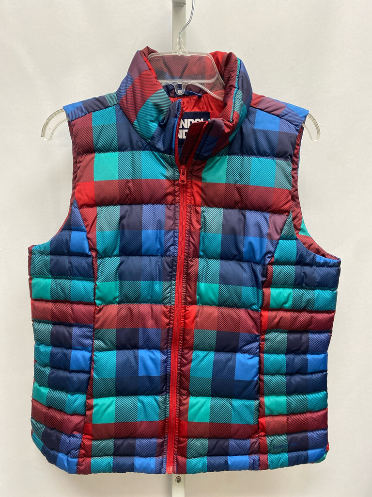 Lands End Size Medium Blue Plaid Vest/Outerwear
