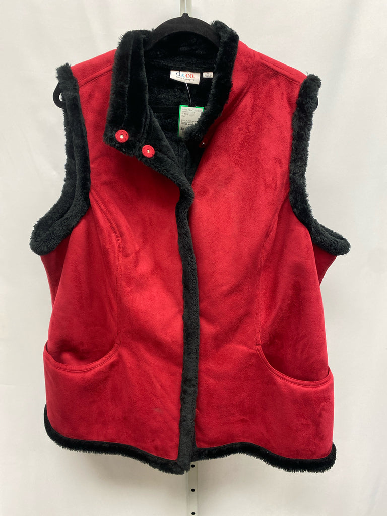 D & Co. Size 1X Red Vest/Outerwear