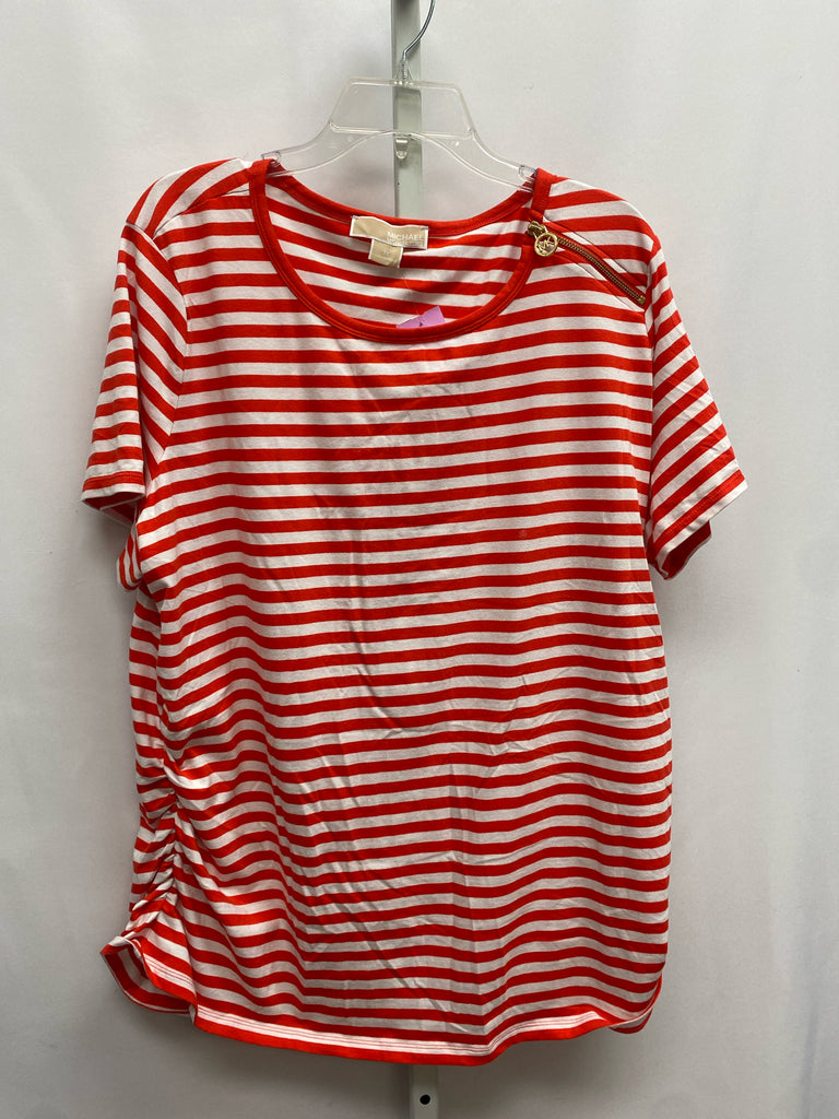 Michael Kors Size 3X Red Stripe Short Sleeve Top – Best Friends