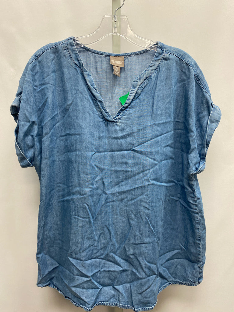 Chico's Size Chico's 2 (Large) Denim Short Sleeve Top