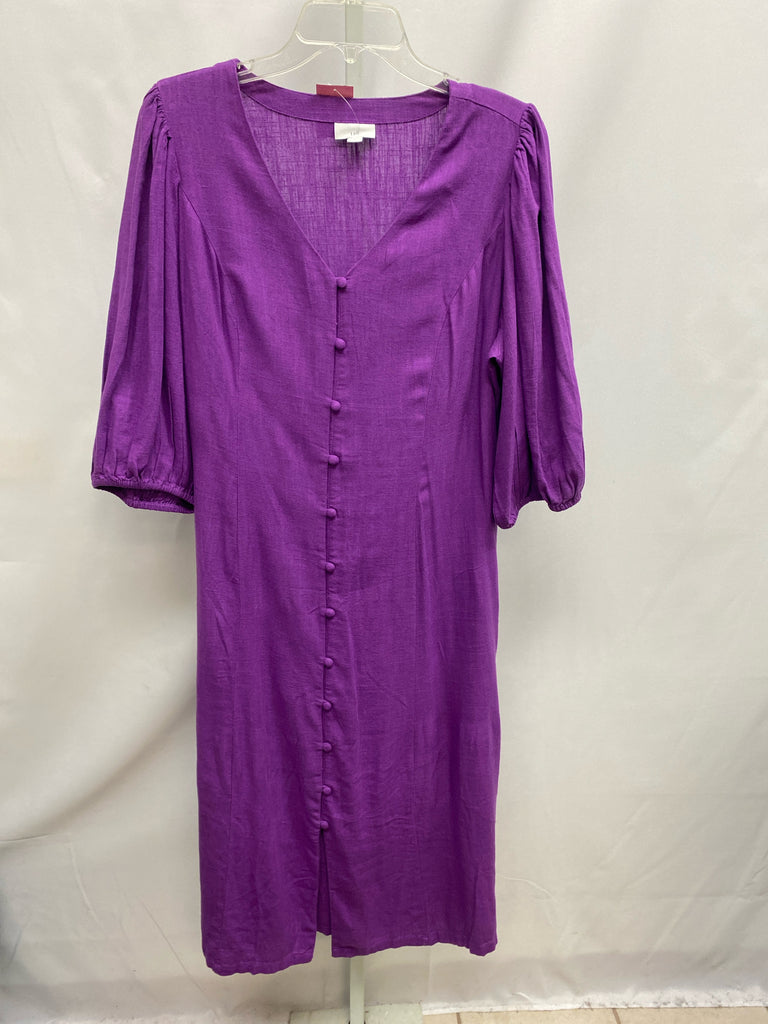 Size Large jjill Purple 3/4 Sleeve Dress