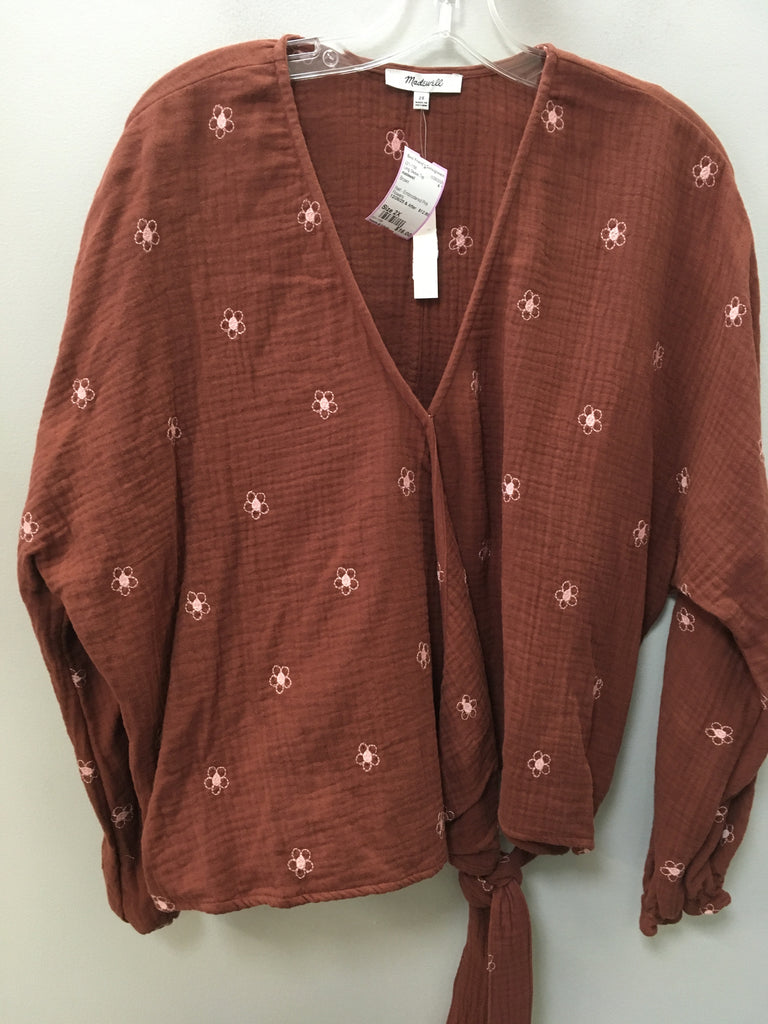 madewell Size 2X Brown Long Sleeve Top