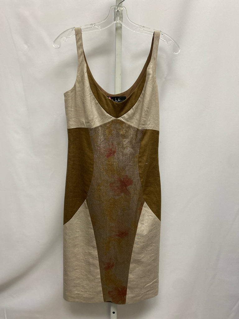 Nicole Miller Size 6 Tan Sleeveless Dress