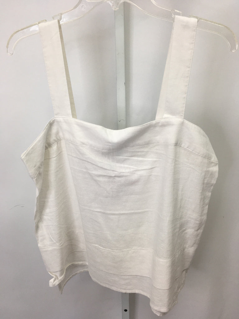 DKNY Size Medium White Sleeveless Top