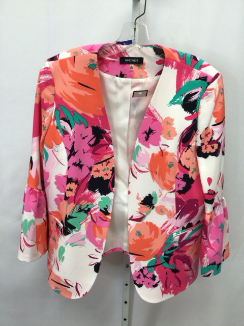 Nine West Size 10 Pink Floral Jacket