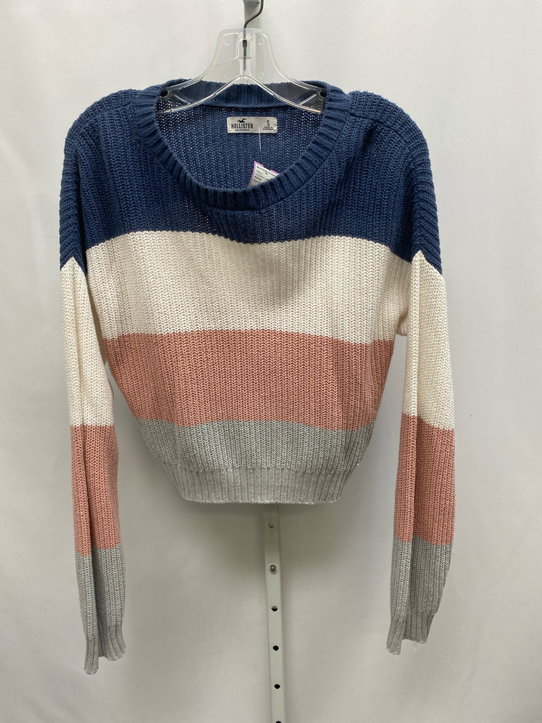 Hollister Size Small Blue Stripe Long Sleeve Sweater