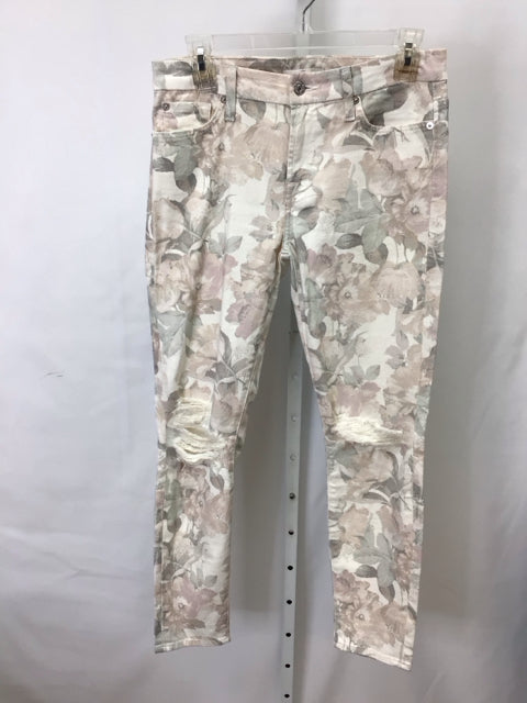 7 for all mankind Size 28 (6) Cream Floral Pants