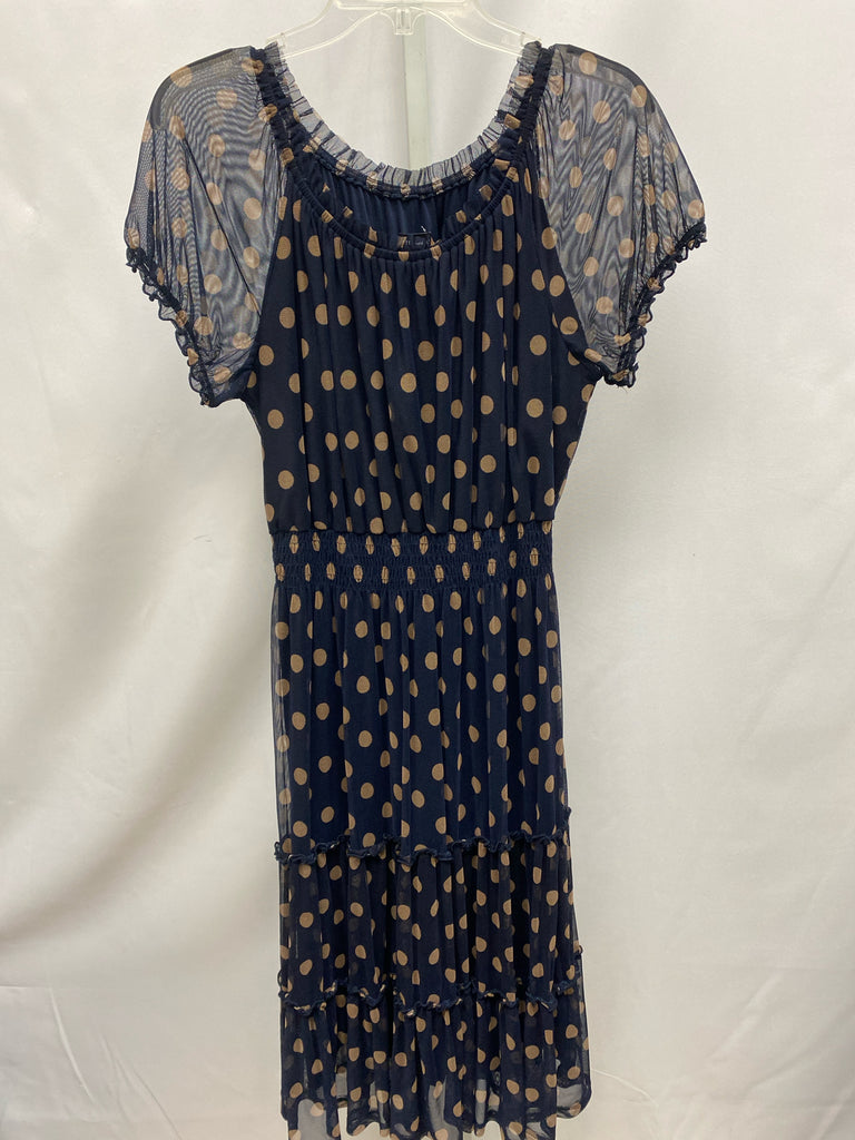 Size 12 Navy Dot Short Sleeve Dress