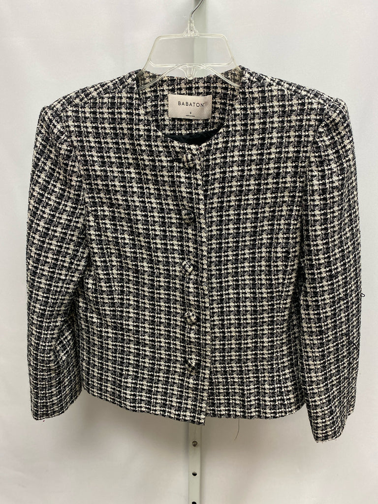 Babaton Size 6 Black/White Jacket/Top