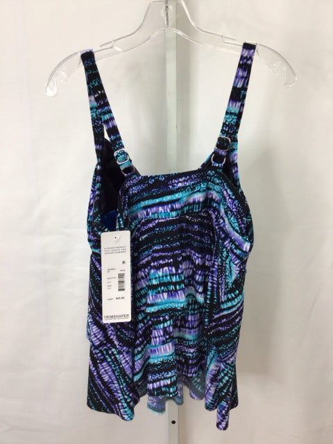 Size 20W Black Print Swimsuit Top Only