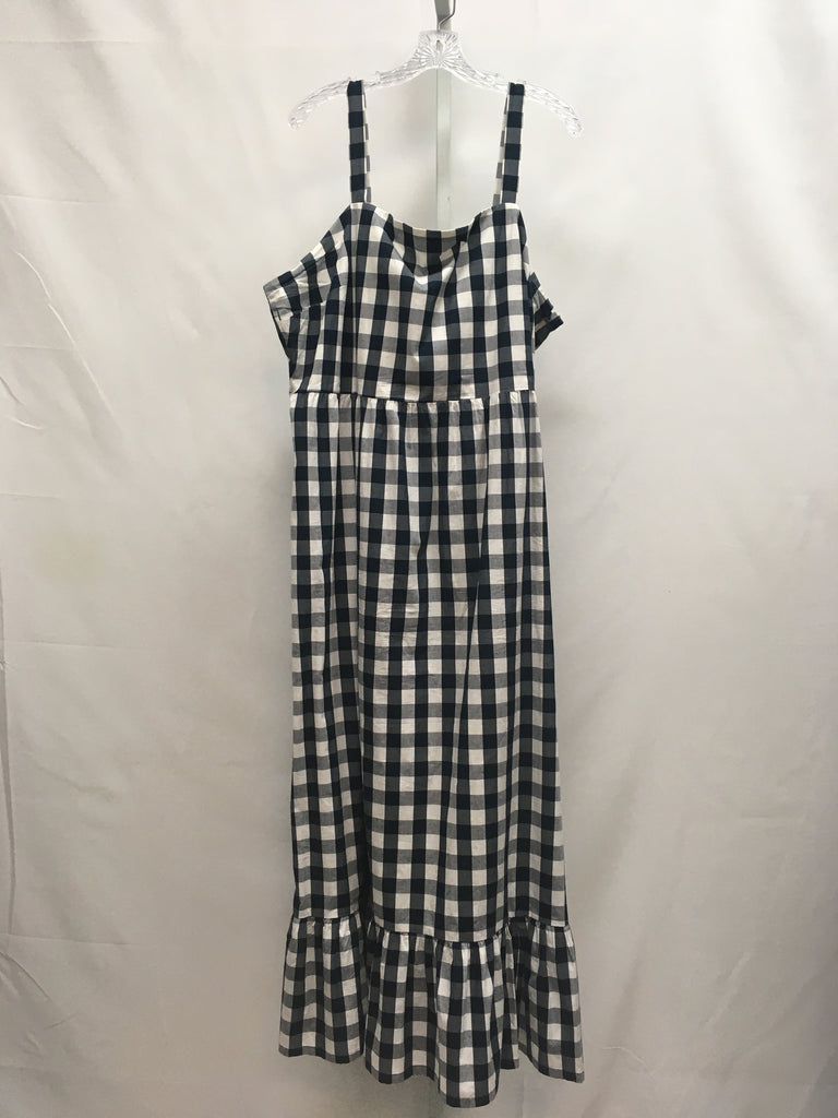 Size 2X JCrew White/Navy Sleeveless Dress