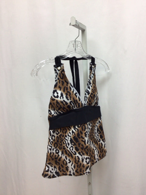 Size 8 Venus Black Animal Swimsuit Top Only