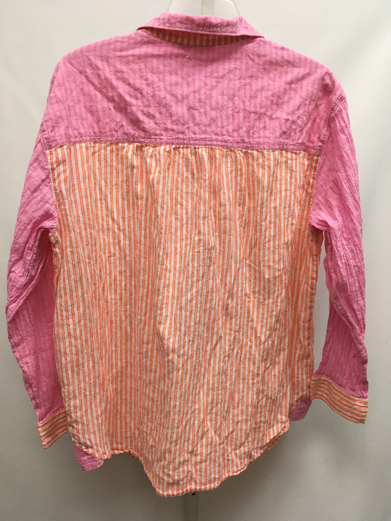 BeachLunchLounge Size XLarge Pink/Orange Long Sleeve Top