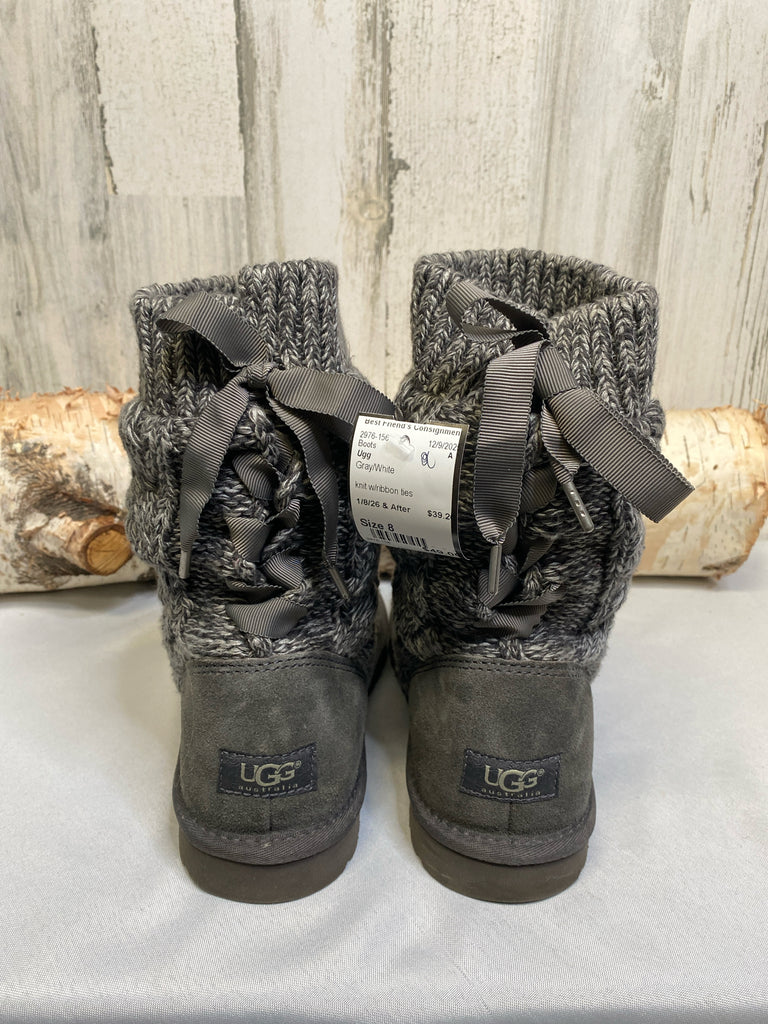 Ugg Size 8 Gray/White Boots