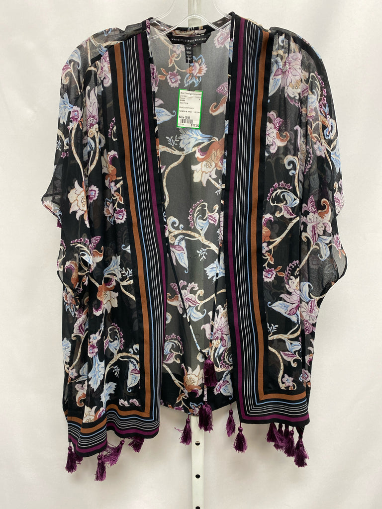 WHBM Size S/M Black Floral Kimono