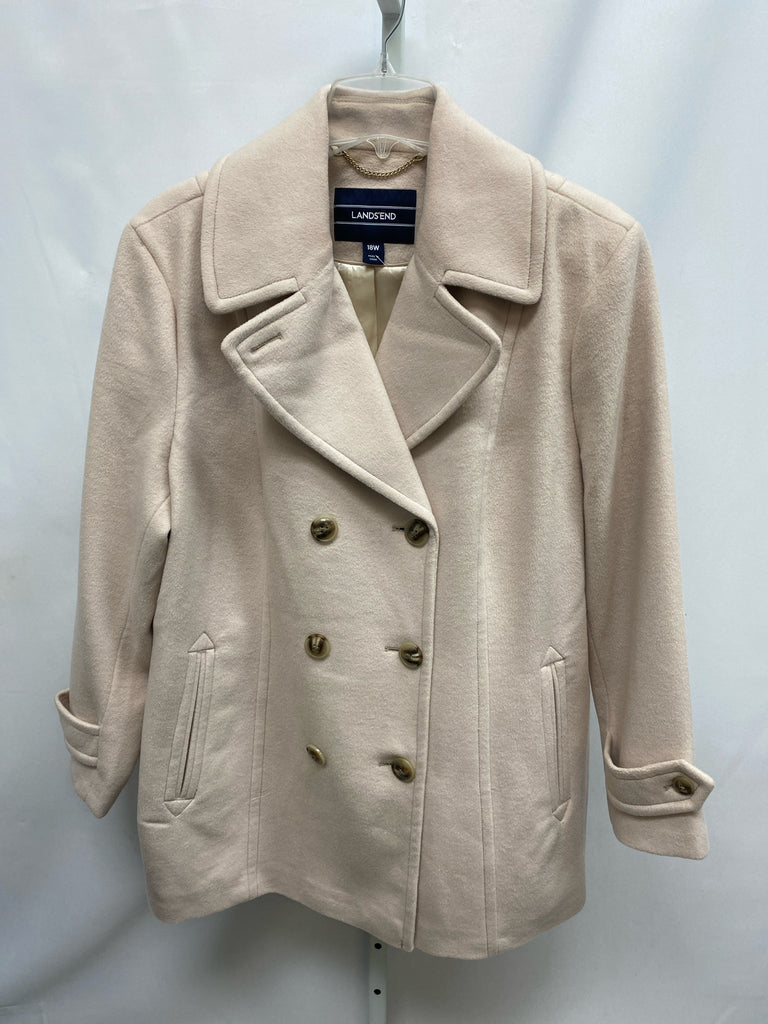 Size 18W Lands End Cream Jacket/Outerwear