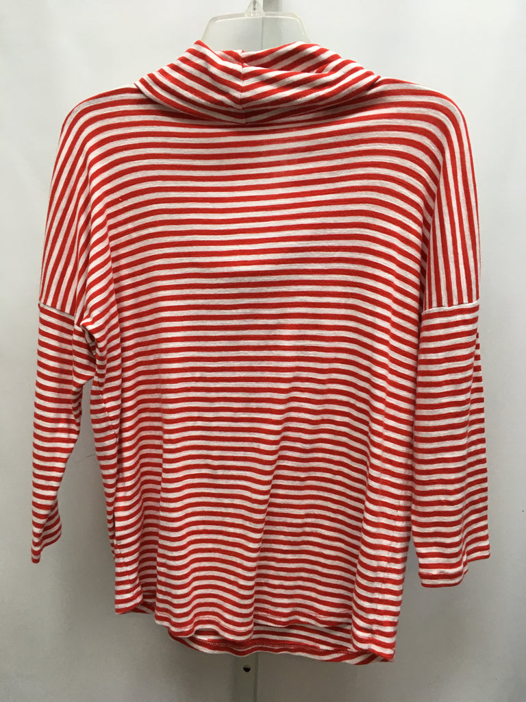 Jones New York Size Medium Red/White 3/4 Sleeve Top