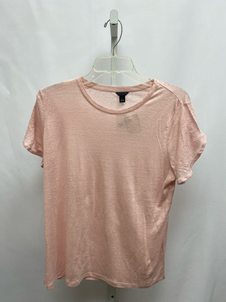 Ann Taylor Size Large Pale Pink Short Sleeve Top
