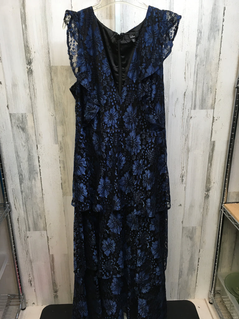 Size 2X Lulus Blue/Black Sleeveless Dress