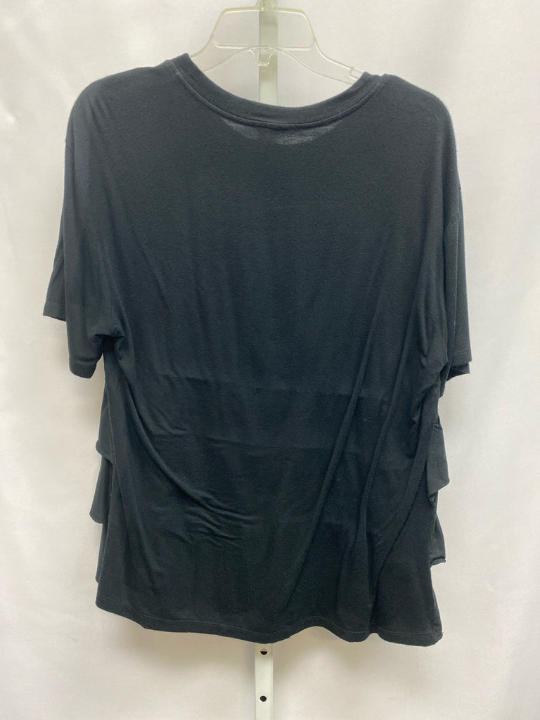 Pleione Size Medium Black Short Sleeve Top