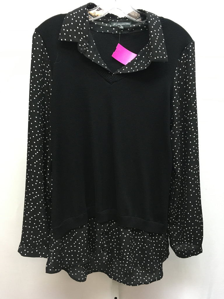 adrianna papell Size Large Black/White Long Sleeve Top