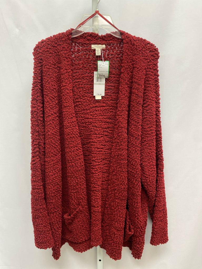 Cupio Size 1X Burgundy Cardigan