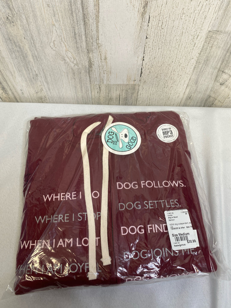 Dog is Good Size Medium Maroon Hoodie