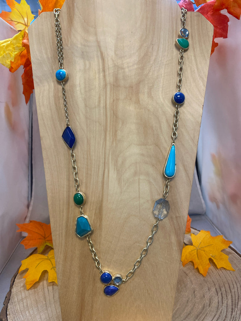 Chico's Blue/gold Chico's Necklace