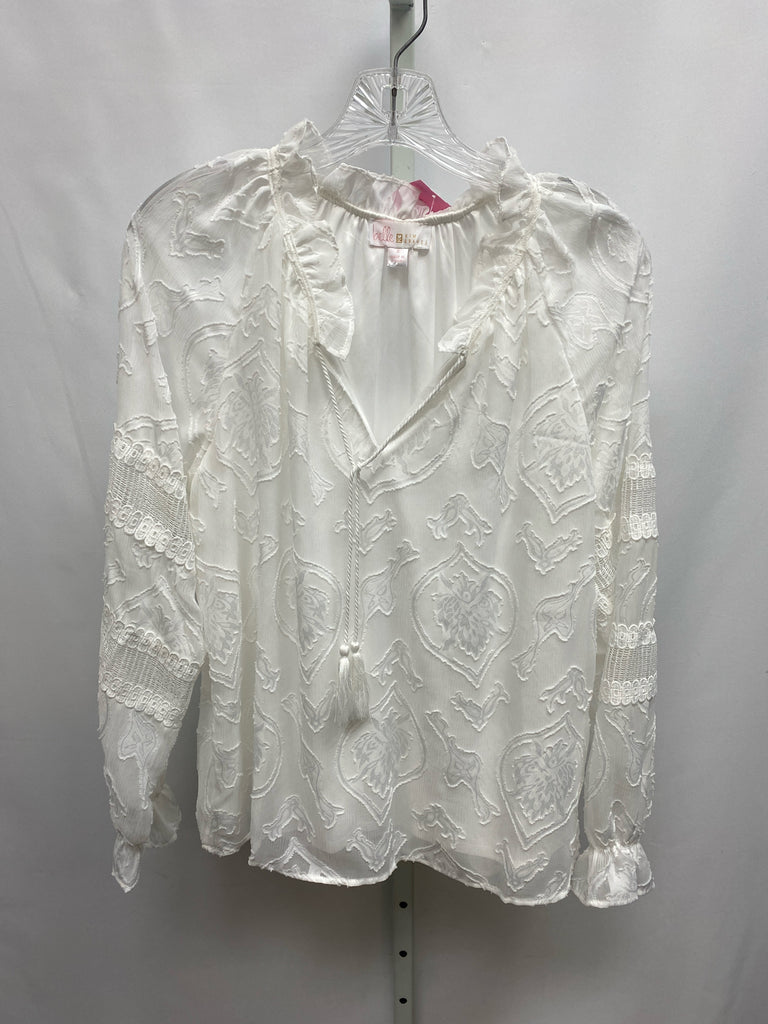 belle Size Small White Long Sleeve Top