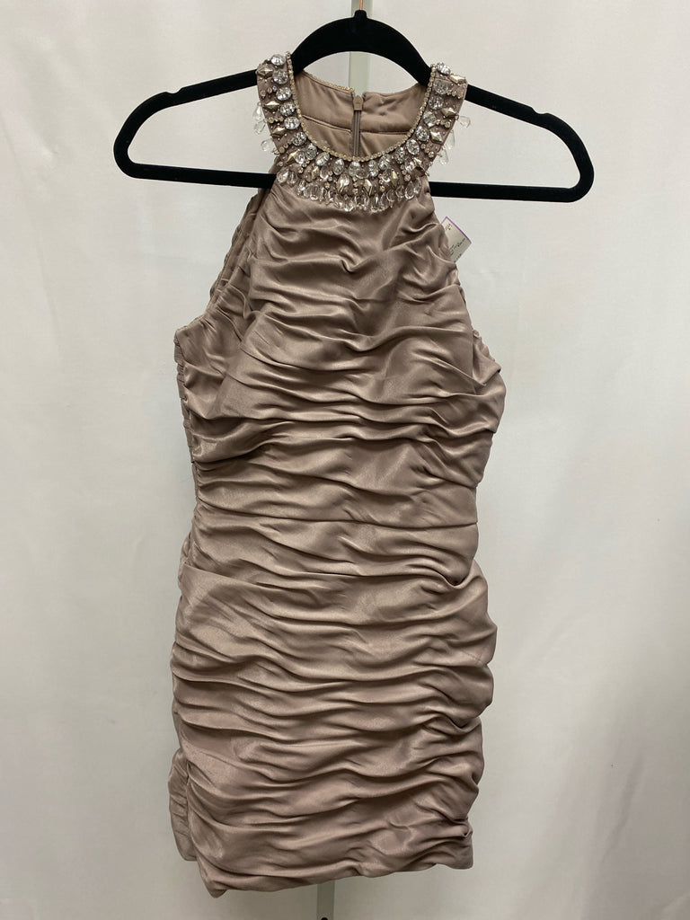 Size 4 Cachet Brown Sleeveless Dress