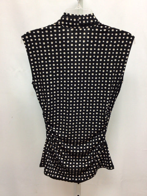 Vince Camuto Size Small Black Print Sleeveless Top