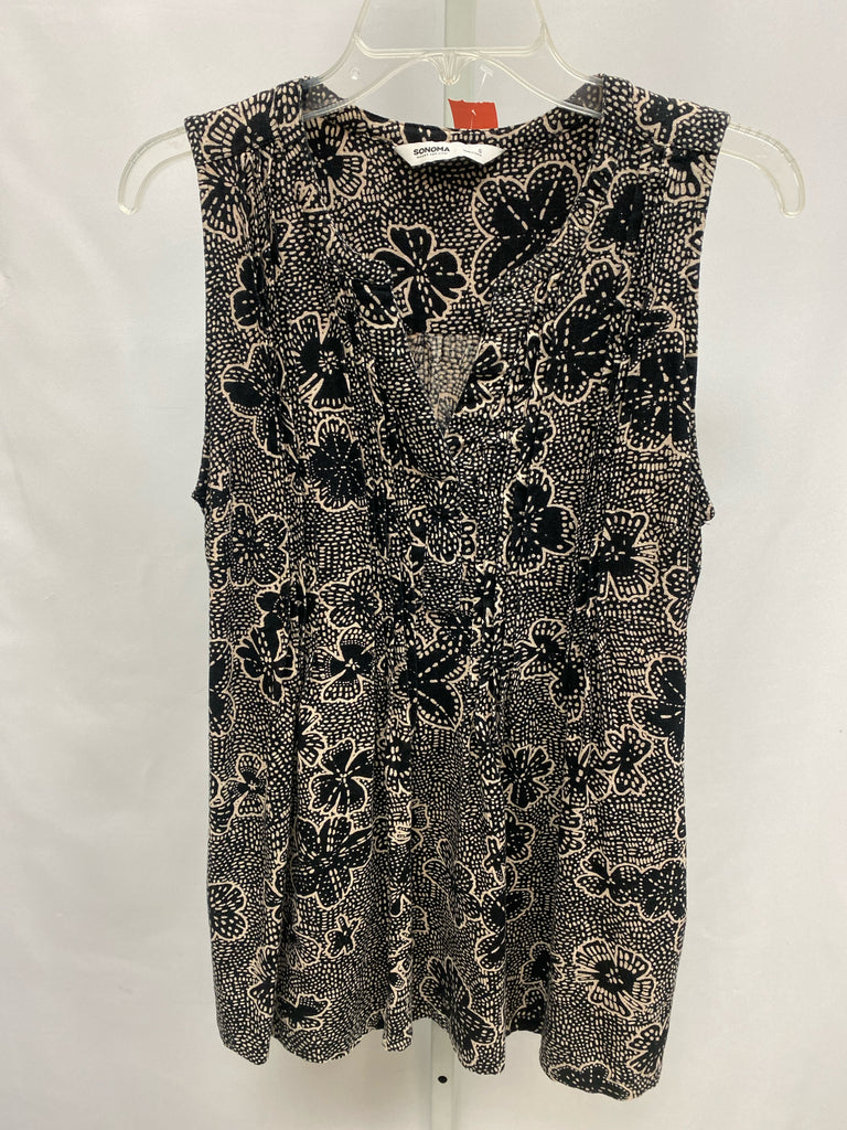 Sonoma Size Small Black/taupe Sleeveless Tunic