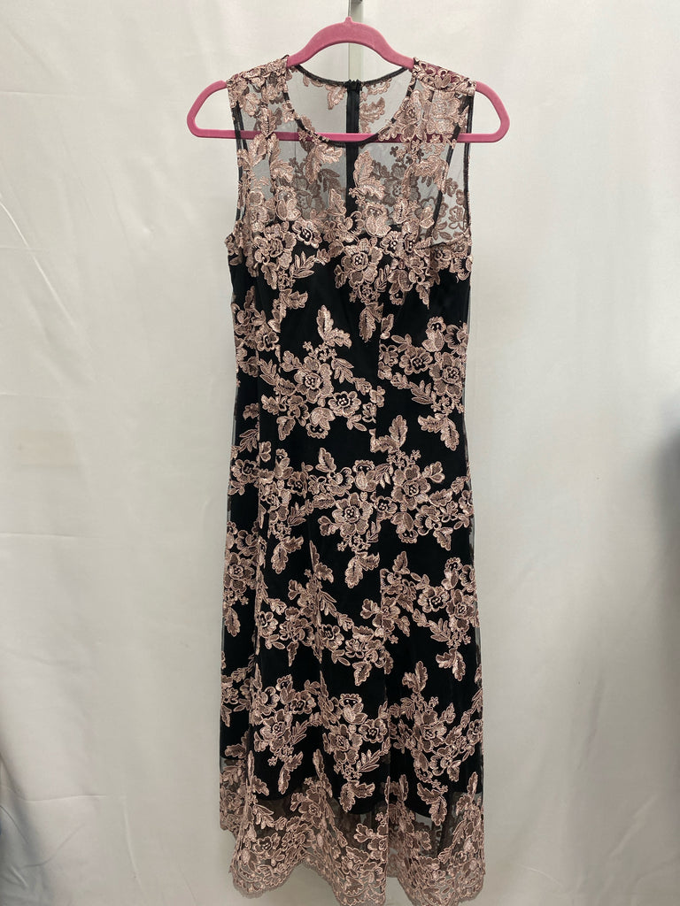 Size 10 Black Floral Sleeveless Dress