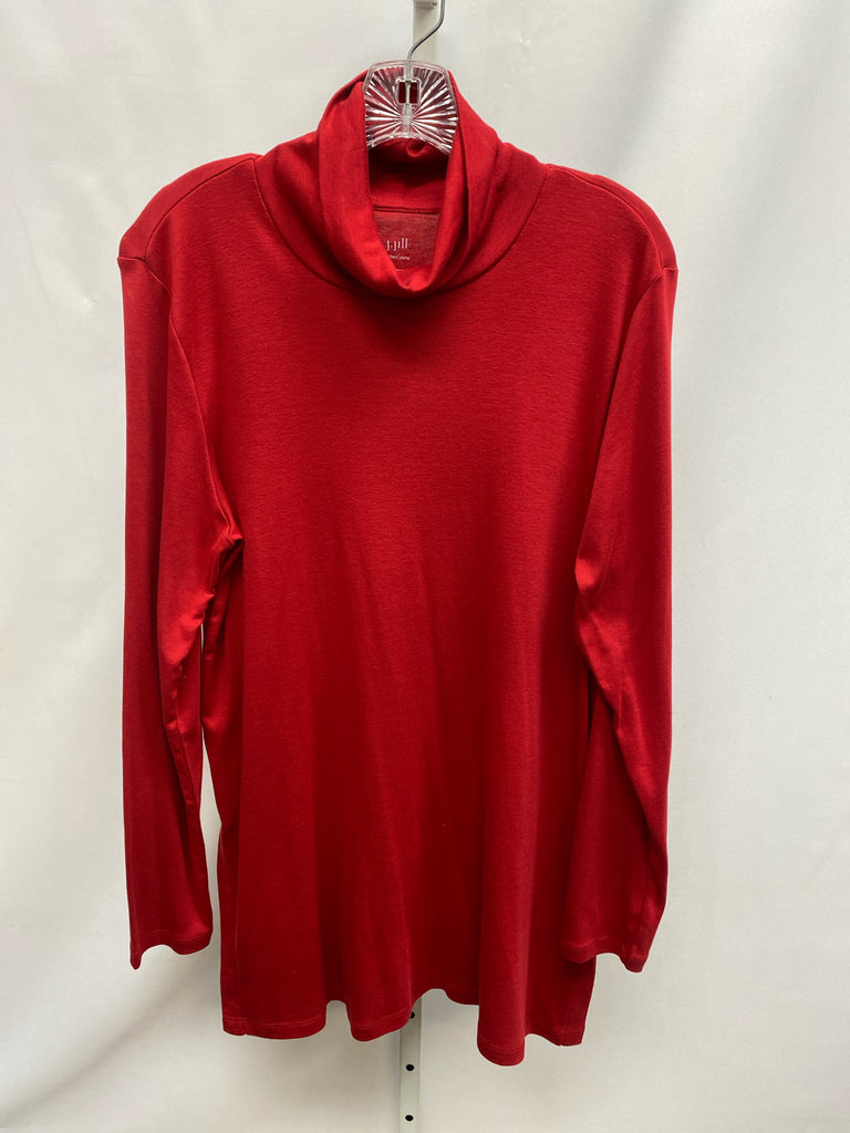 jjill Size Large Red Long Sleeve Top