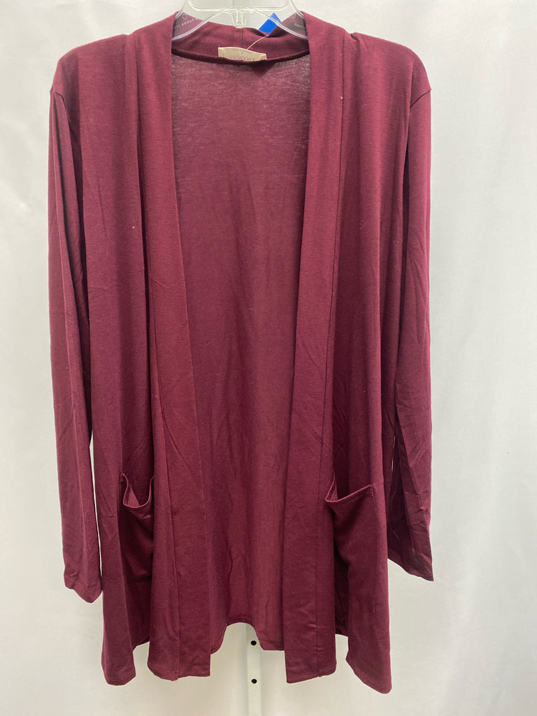 Zenana Size L Merlot Cardigan