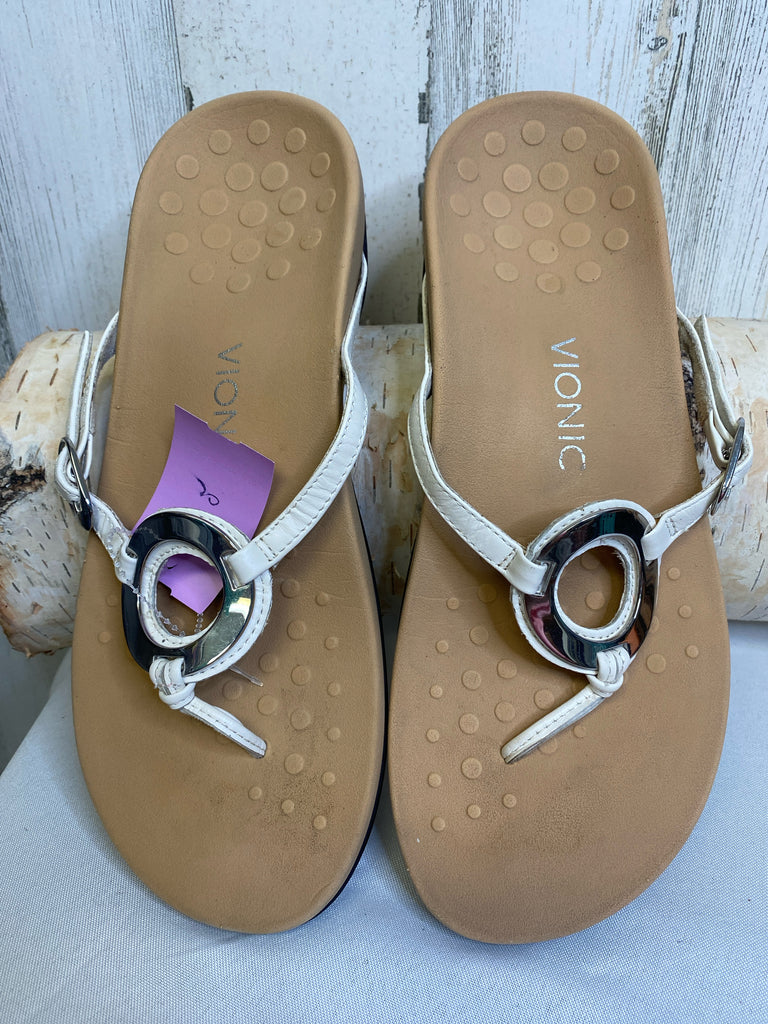 Vionic Size 10 Tan/White Sandals