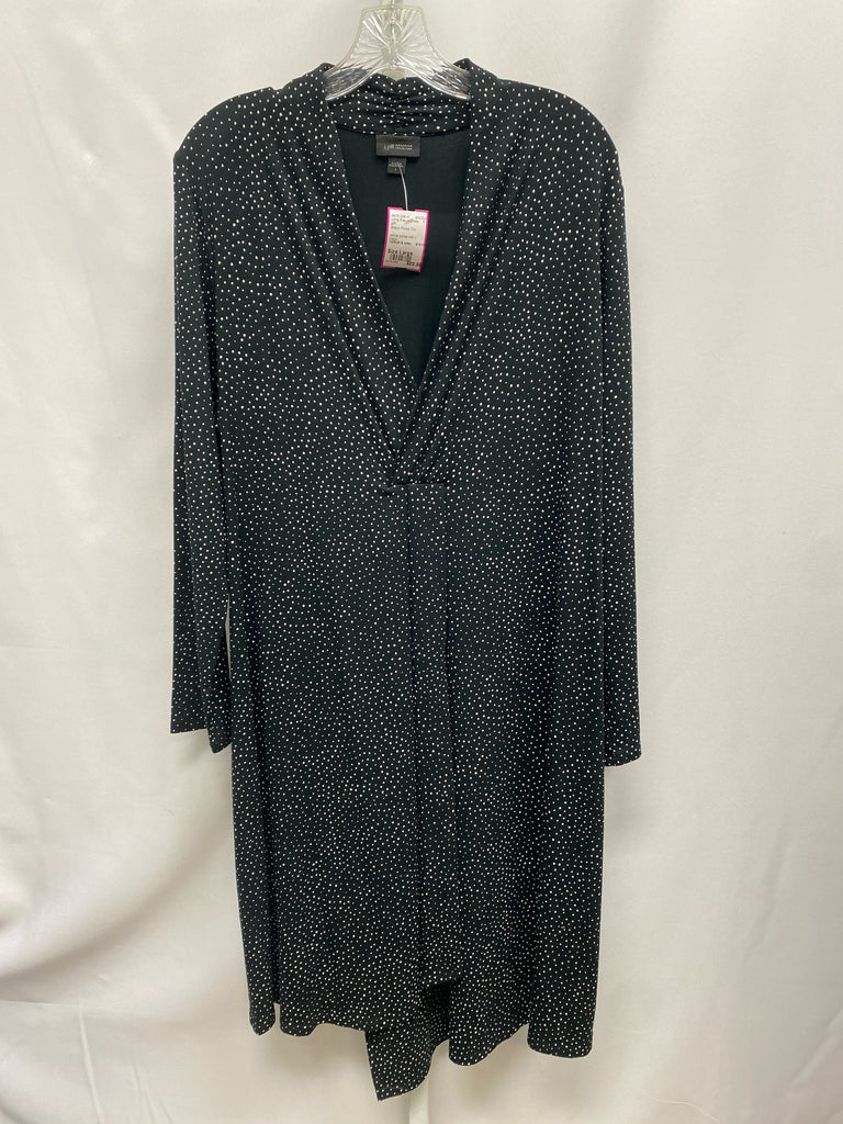 jjill Size Large Black Polka Dot Long Sleeve Dress