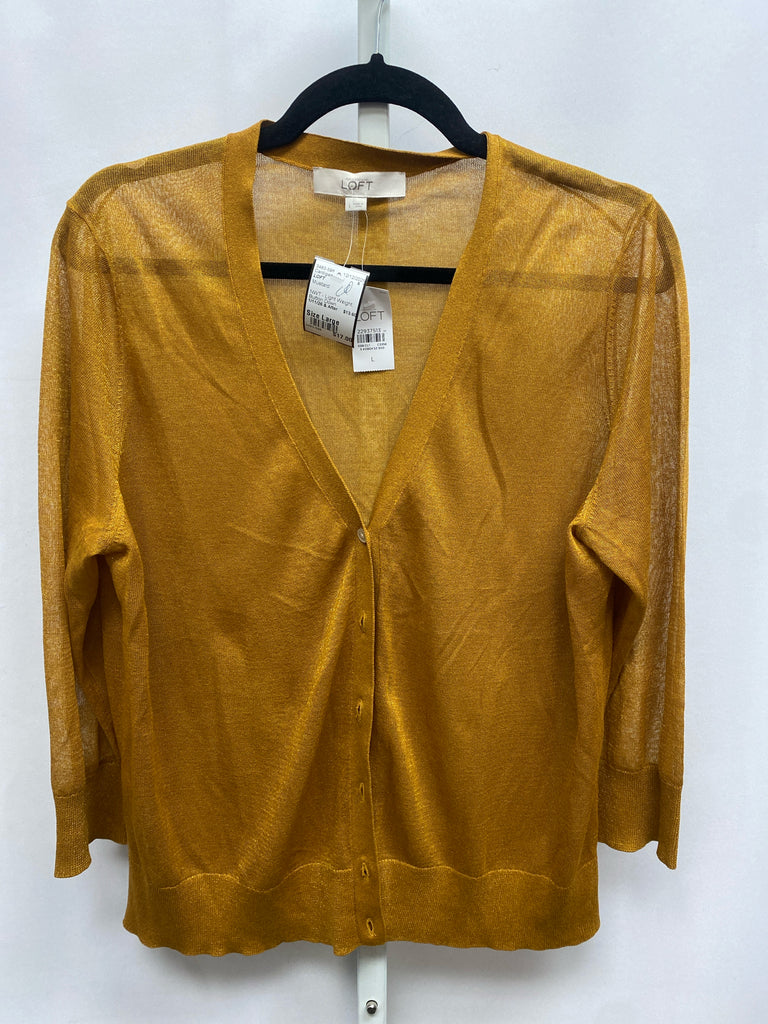 LOFT Size Large Mustard Cardigan