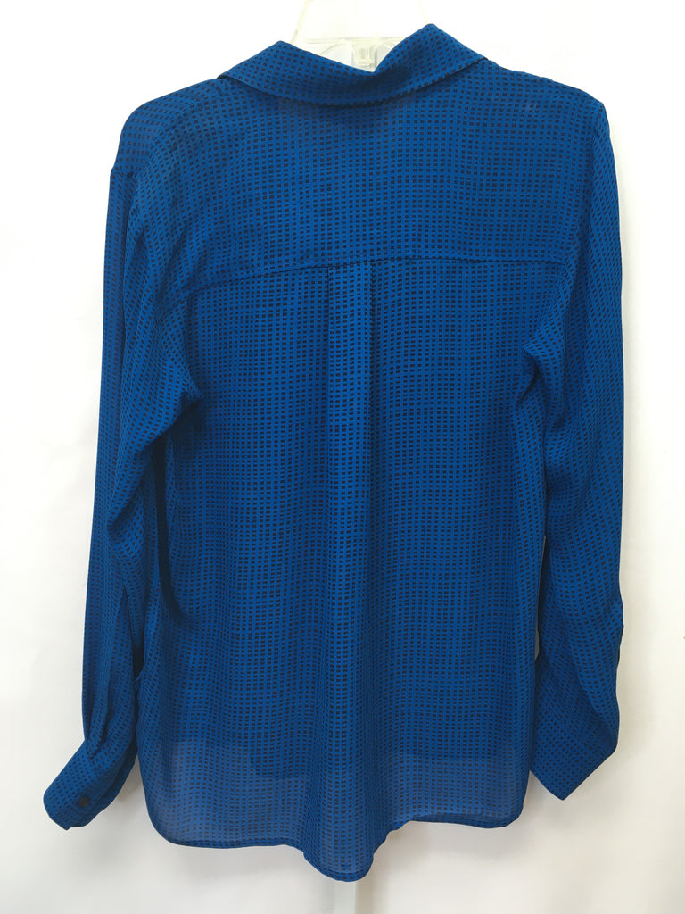DKNY Size 4 Blue/Black Long Sleeve Top