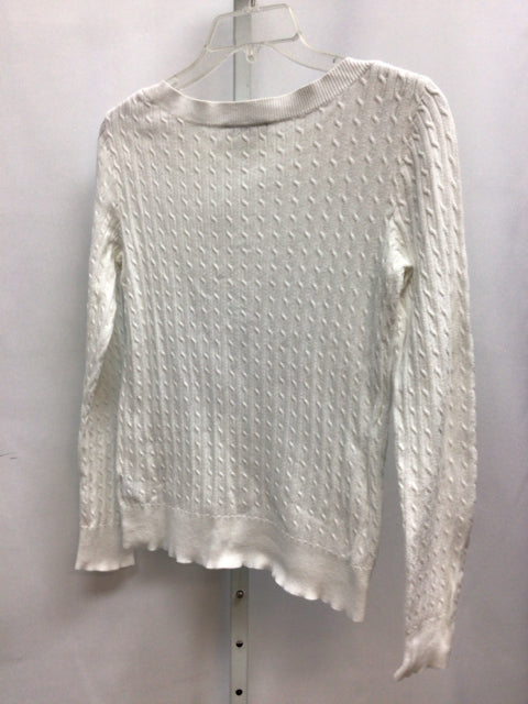 lauren Size Medium White Long Sleeve Sweater