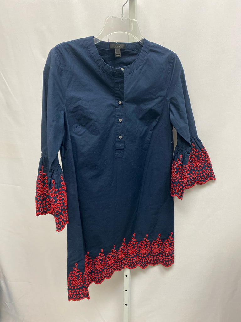 Size SP J Crew Navy Long Sleeve Dress