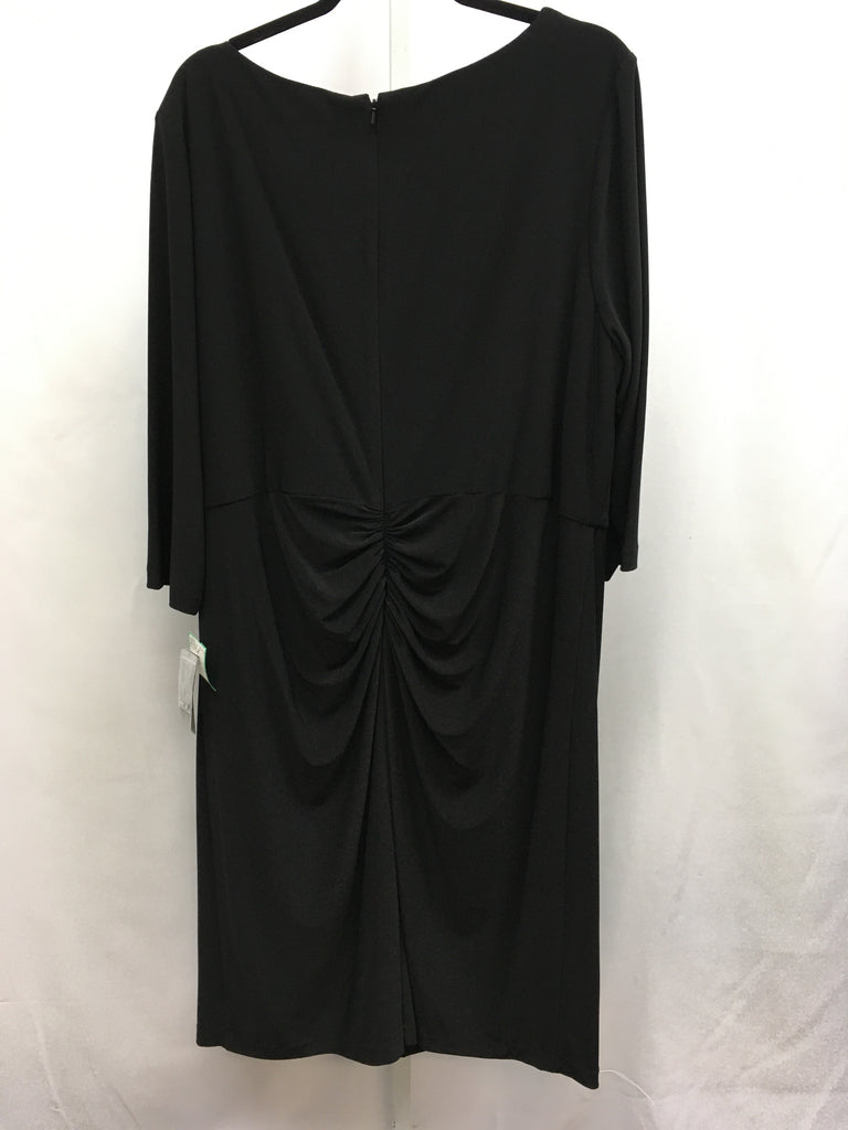 Size 22W Alex Evenings Black 3/4 Sleeve Dress