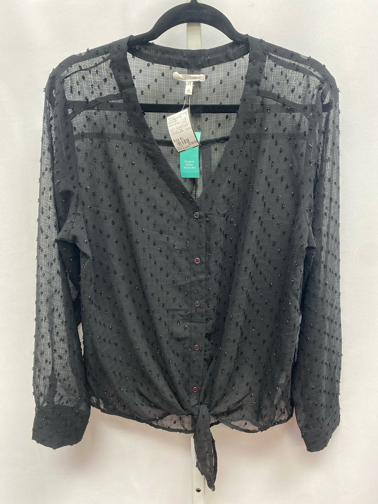 Maurices Size XL Black Sheer Long Sleeve Top