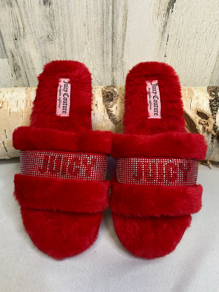 Juicy Couture Size XL Red Slippers