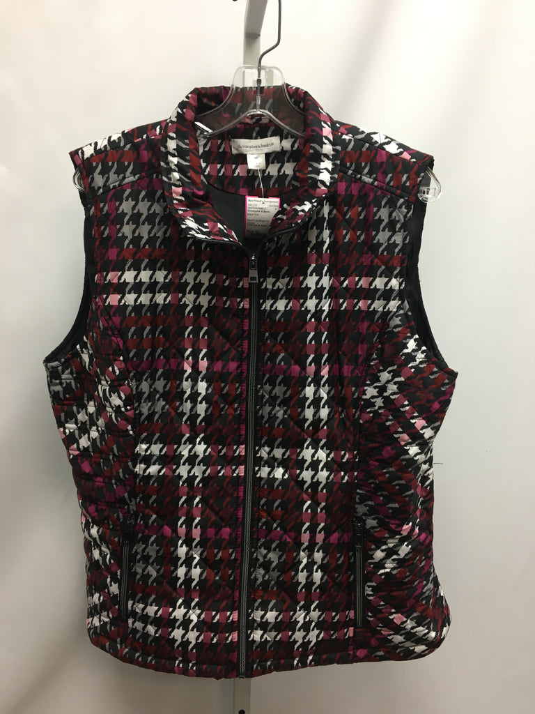 Size XL Christopher & Banks Black Print Vest/Outerwear