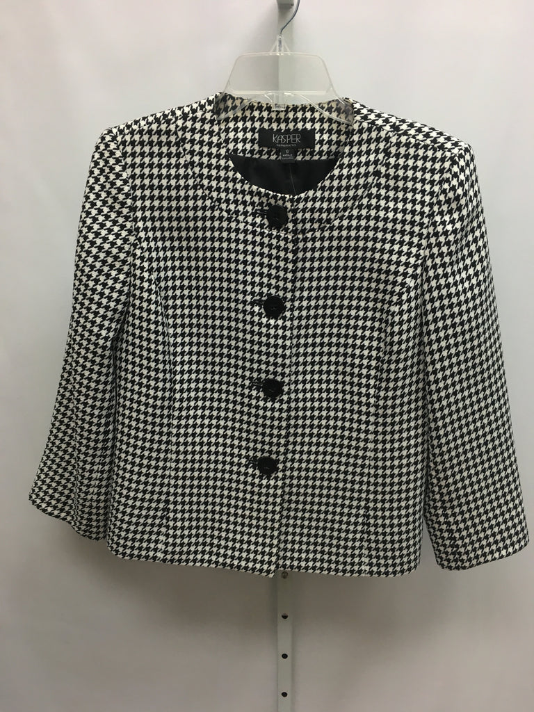 Kasper Size 8 Black/White Blazer