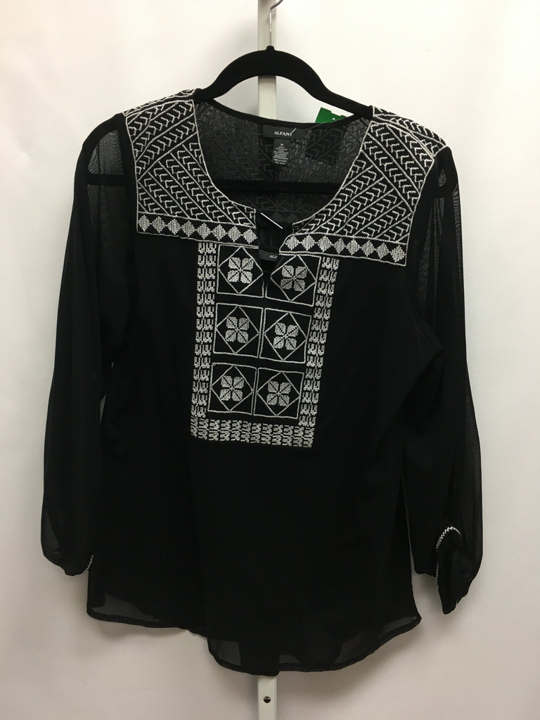 Alfani Size Medium Black Long Sleeve Top