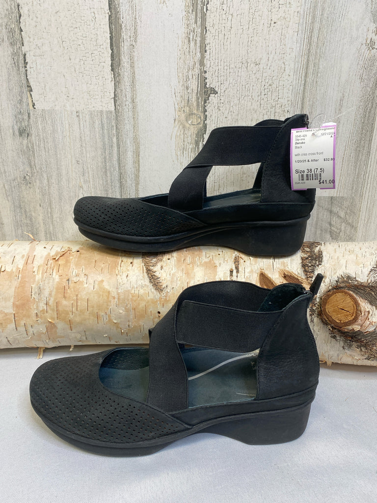 Dansko Size 38 (7.5) Black Slip-ons