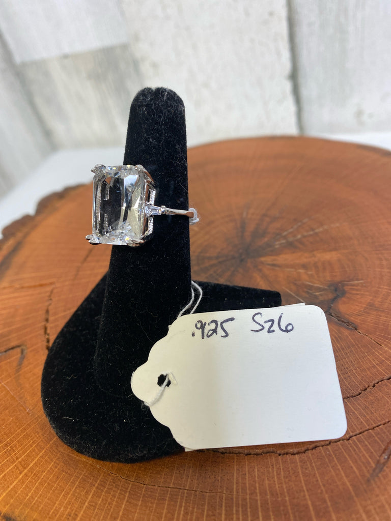 Clear Sterling Silver Ring